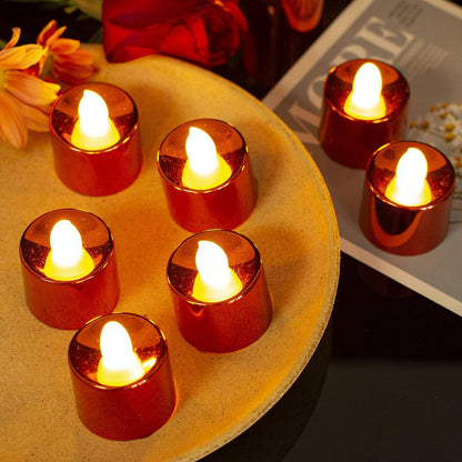 Set of 24 Wukusy LED plastic tea light candles, ideal for home improvement, decorative lighting, and ambiance creation.