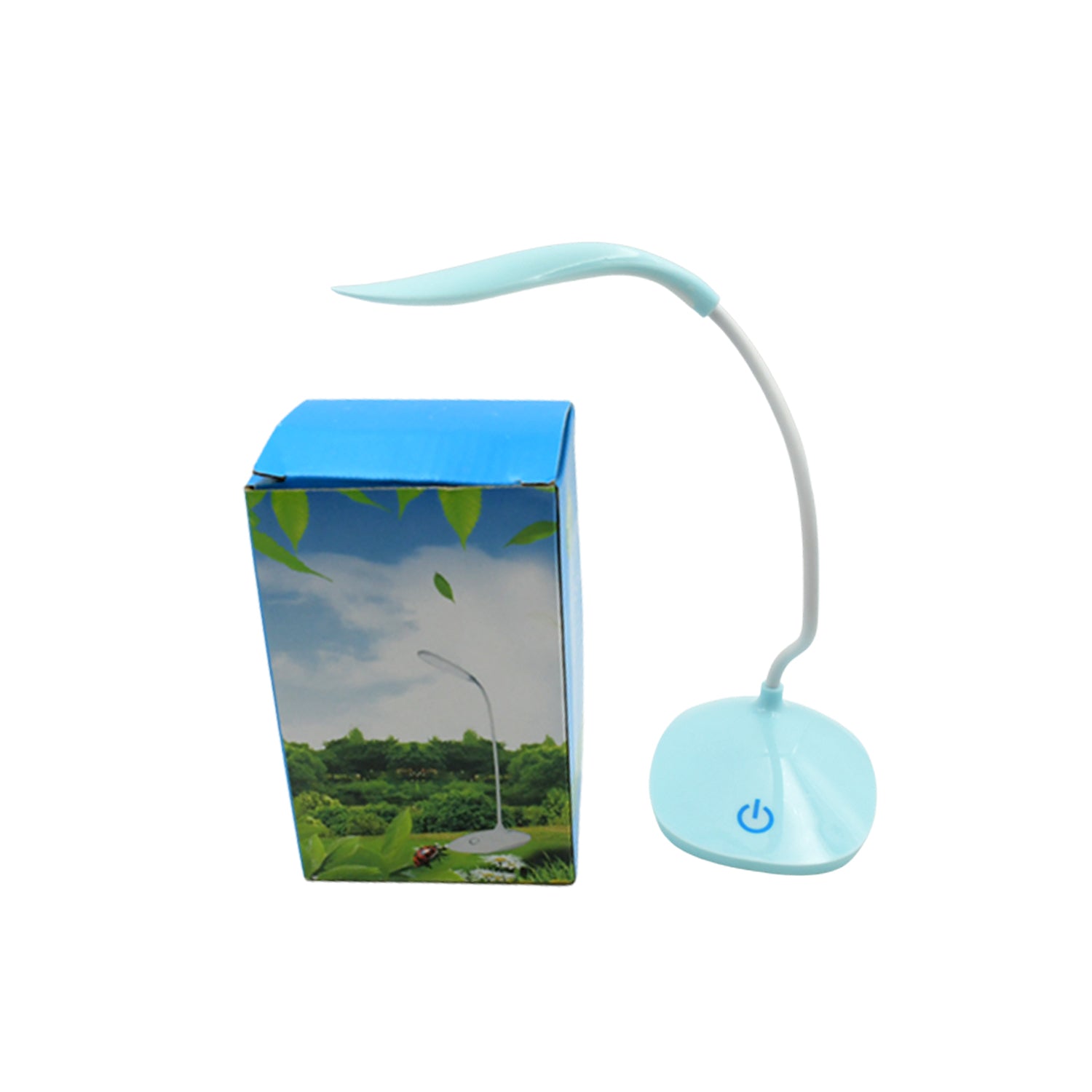 Wukusy 7334 study lamp with rechargeable LED, touch switch, dimmer, white desk light for reading and student study.