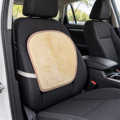 Wukusy car seat backrest cover with mesh backing and elastic strap, measuring 43x40 cm, providing protection and ventilation.