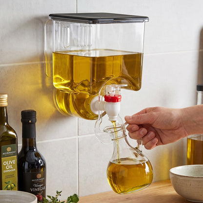 Wall Mounted Plastic Oil Dispenser With Tap For Kitchen Oil Storage Use (1 Pc)