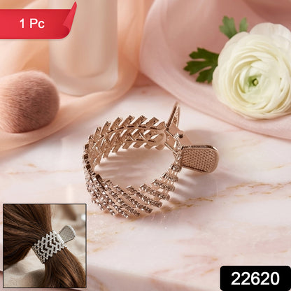 Elegant Crystal Studded Metal Hair Claw Clip (1 Pc)