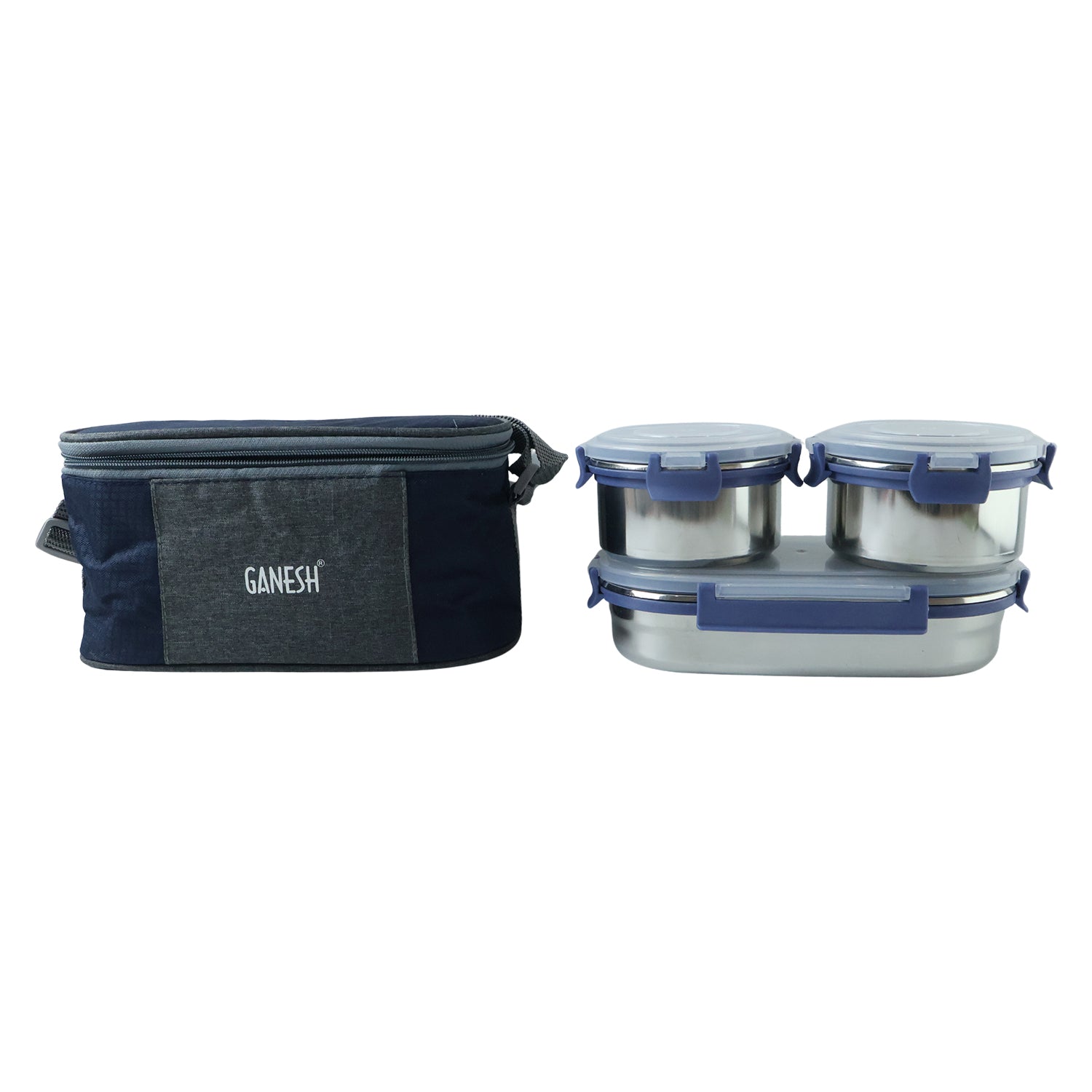 Ganesh Neo Fusion 3 Stainless Steel Lunch Box Set (1 Set)