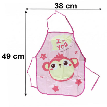 Waterproof Kids Kitchen Apron With Cute Cartoon Print And Adjustable Ties (1 Pc)