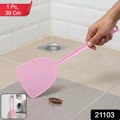 Wukusy premium manual swat pest control fly swatter, 39 cm long, with a sturdy handle and mesh surface for pest elimination.