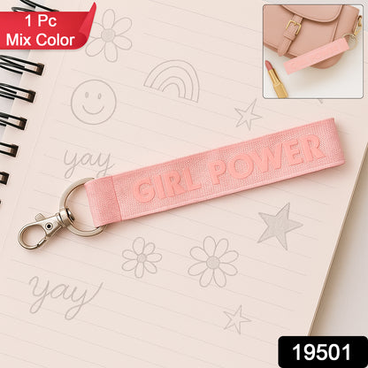 Wukusy fabric ribbon keychain in mixed colors, small accessory with a fabric ribbon design, ideal for office use.