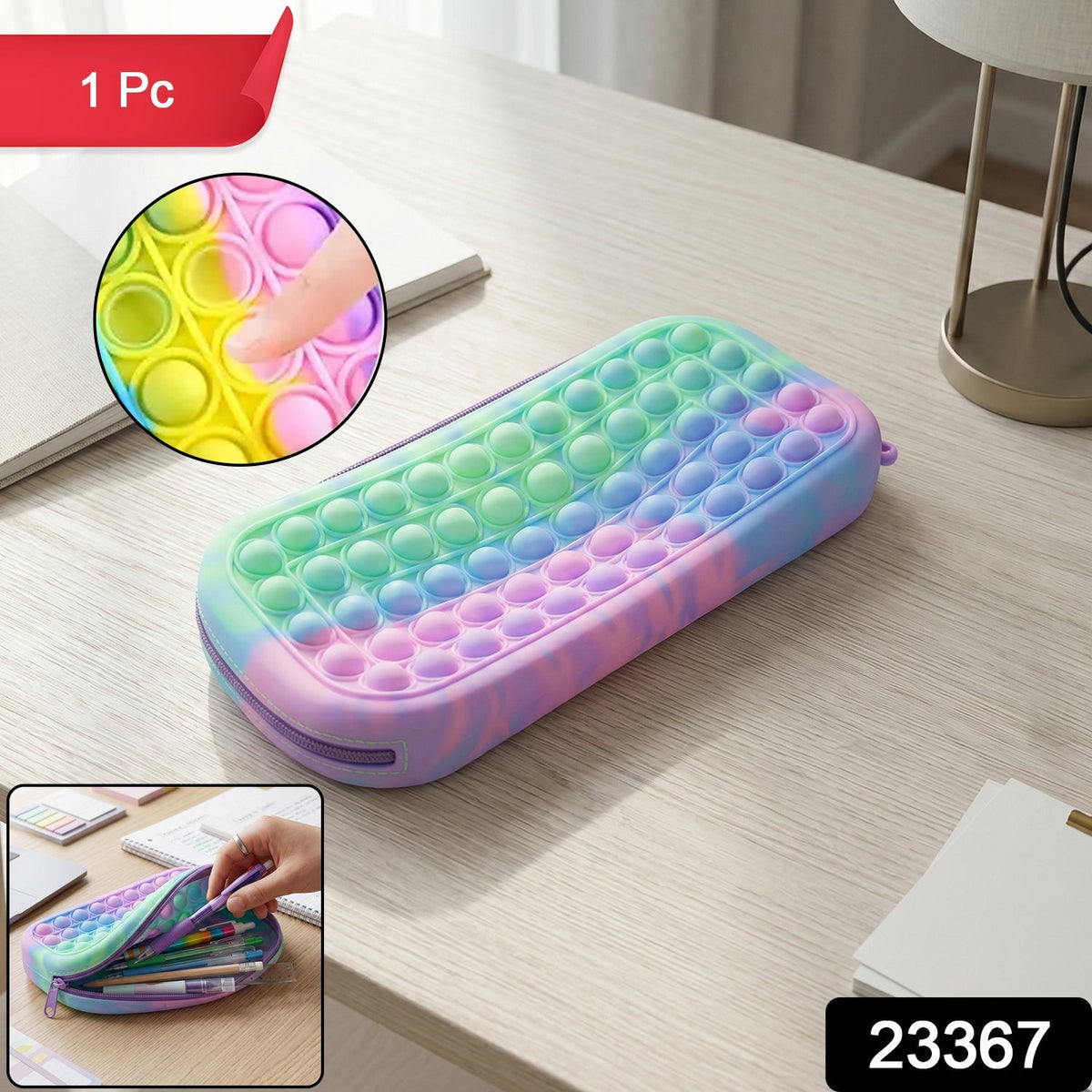 Pop It Silicone Pencil Pouch  Fun  Stress-relief Fidget Toy