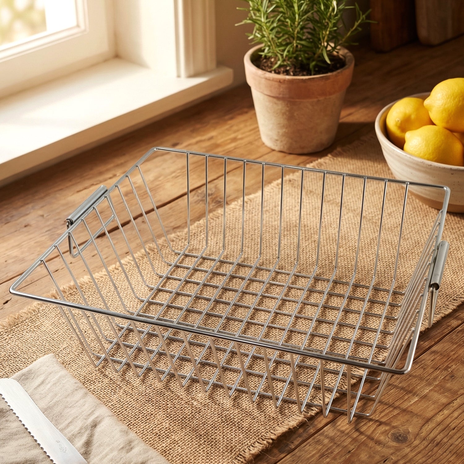 Multipurpose Stainless Steel Kitchen Sink Basket (1 Pc 12x15 Inch)