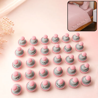 Soft Duvet Fastener Buttons Fabric Covered Bedding Locking Clips Set (30 Pc Set)