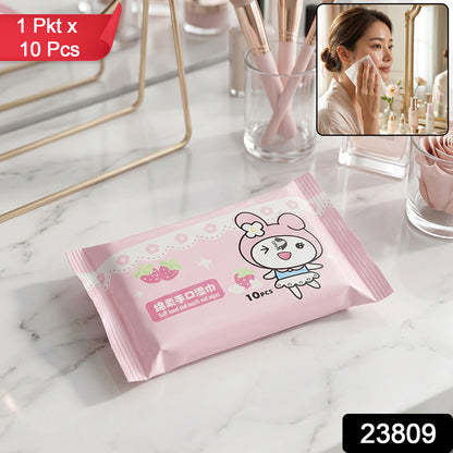 Cartoon Printed Soft Wet Wipes Pack 10 Pc (1 Pack X 10 Pc)