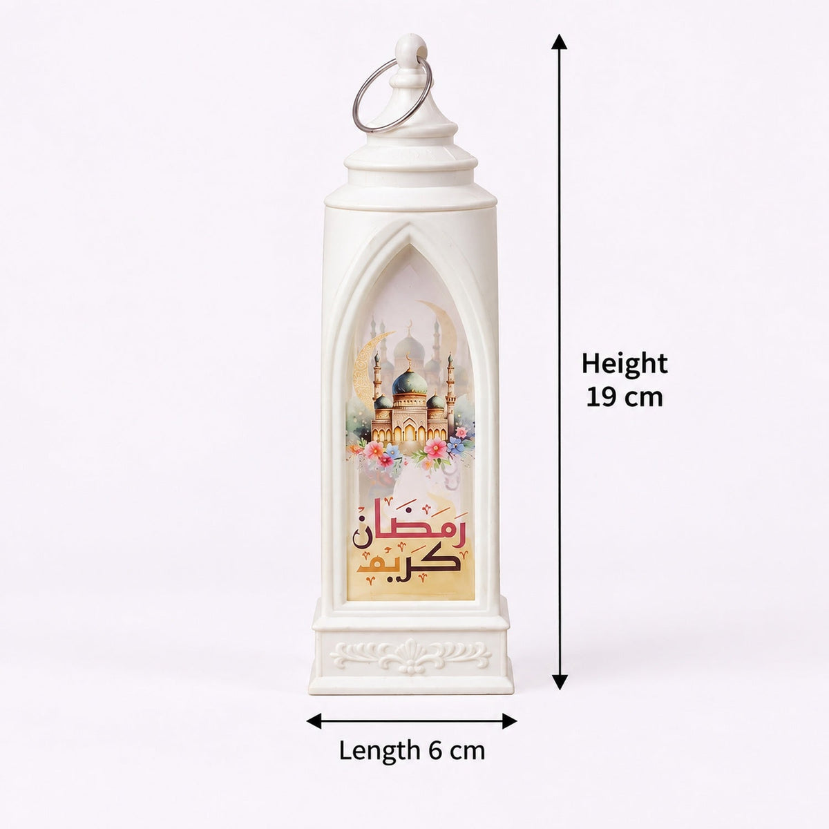 Wukusy Ramadan flameless LED candle lantern set with three hanging and table decor lanterns, featuring warm glowing lights.