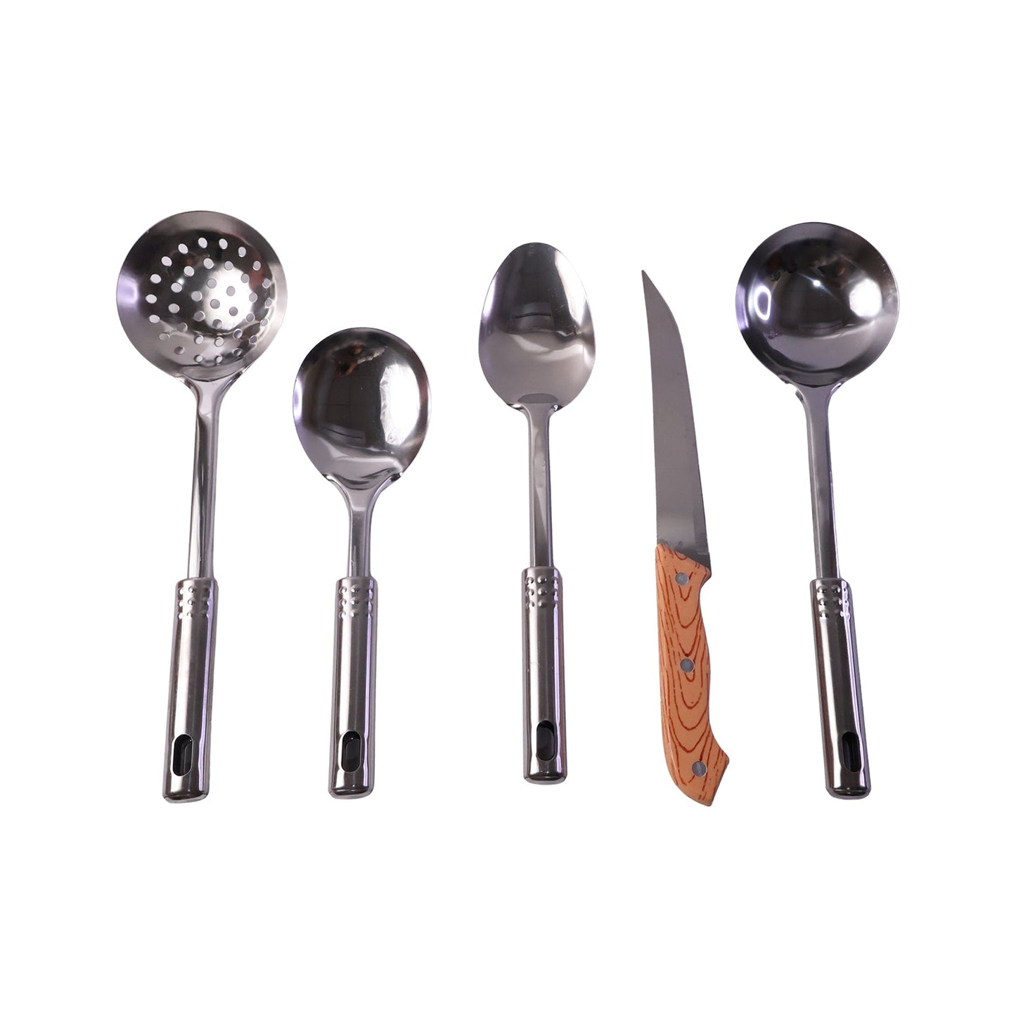 5-in-1 Stainless Steel Kitchenware Tool Set With Serving Spoons And Kitchen Knife