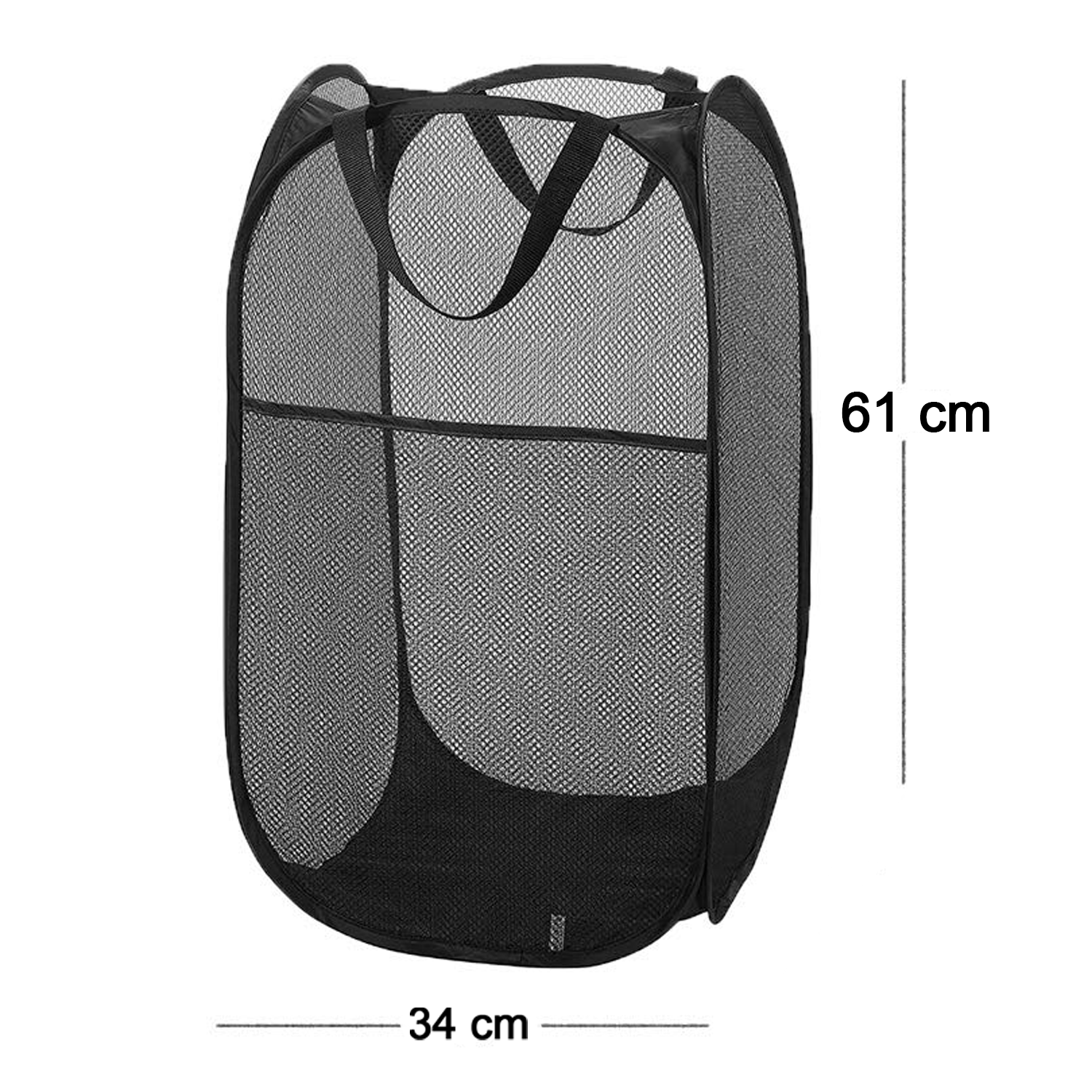 Large Foldable Mesh Laundry Basket Durable Clothes Hamper (1 Pc 36x36x60cm)