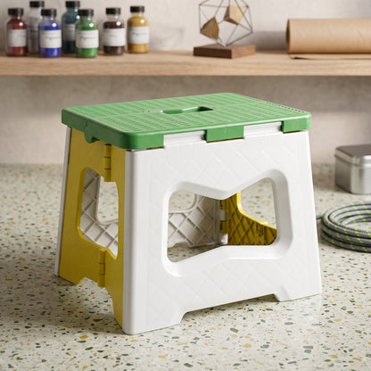 Heavy Duty Foldable Plastic Stool With Carry Handle For Home Kitchen And Travel
