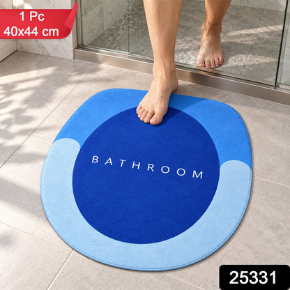 Soft Wukusy round circle design bath rug with anti-slip backing, 40x44 cm, ideal for bathroom showers.