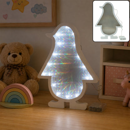 3d Led Penguin Decorative Infinity Mirror Light For Room And Wall Decor (1 Pc)