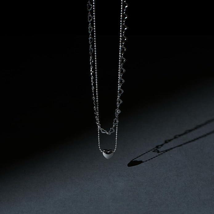 Silver necklace with Salty Falling In Love pendant, featuring elegant design and intricate detailing from Drpshippr.