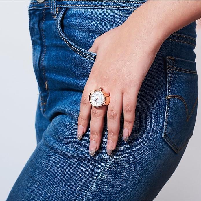 Rose gold Salty Girl Boss Salty Watch Ring from Drpshippr's women's collection, featuring a stylish watch ring design.