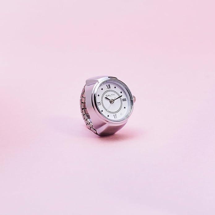 Silver Salty Girl Boss watch ring from Drpshippr's women's collection, featuring a stylish and trendy design.