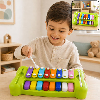 Kids Piano Xylophone Musical Toy With Keyboard And Mallets For Creative Learning
