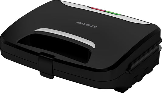 Havells BigFill Crustino Sandwich Maker 900W with Food Grade NonStick Coated Sole Plates Toast  (Black)