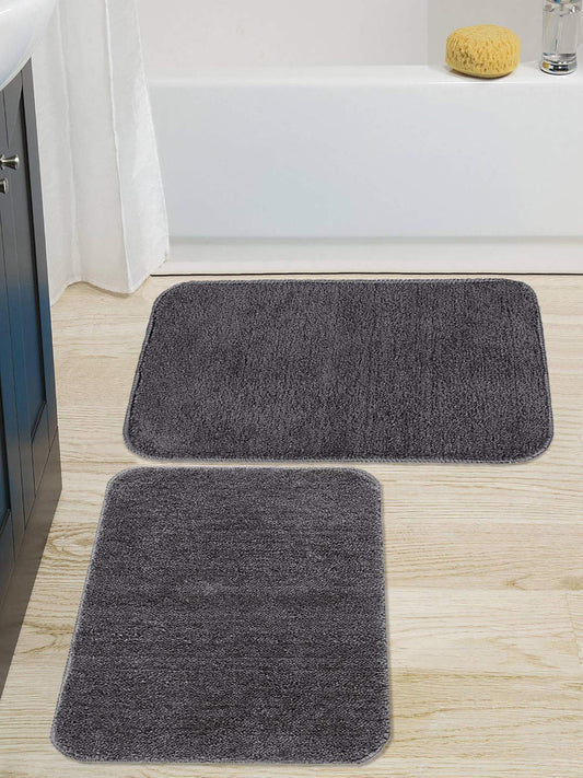 Seasons Microfiber Bath Mat Pack of 2, Grey