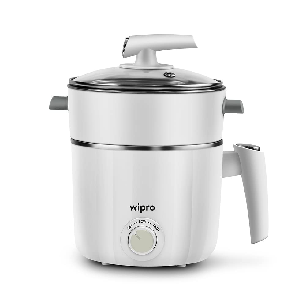 Wipro Vesta multicooker Kettle Dual Temperature Control Triple Protection 600 Watt Multi Cooker Electric Kettle  (1.2 L, White)