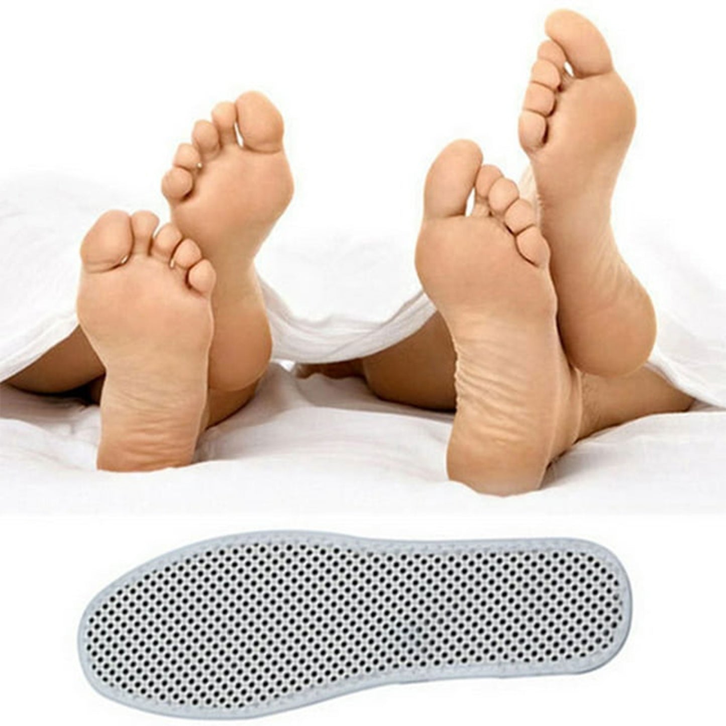 Unisex Wukusy magnetic self-heating insoles with tourmaline for warmth and comfort, designed for shoes, pair of thermal shoe inserts.