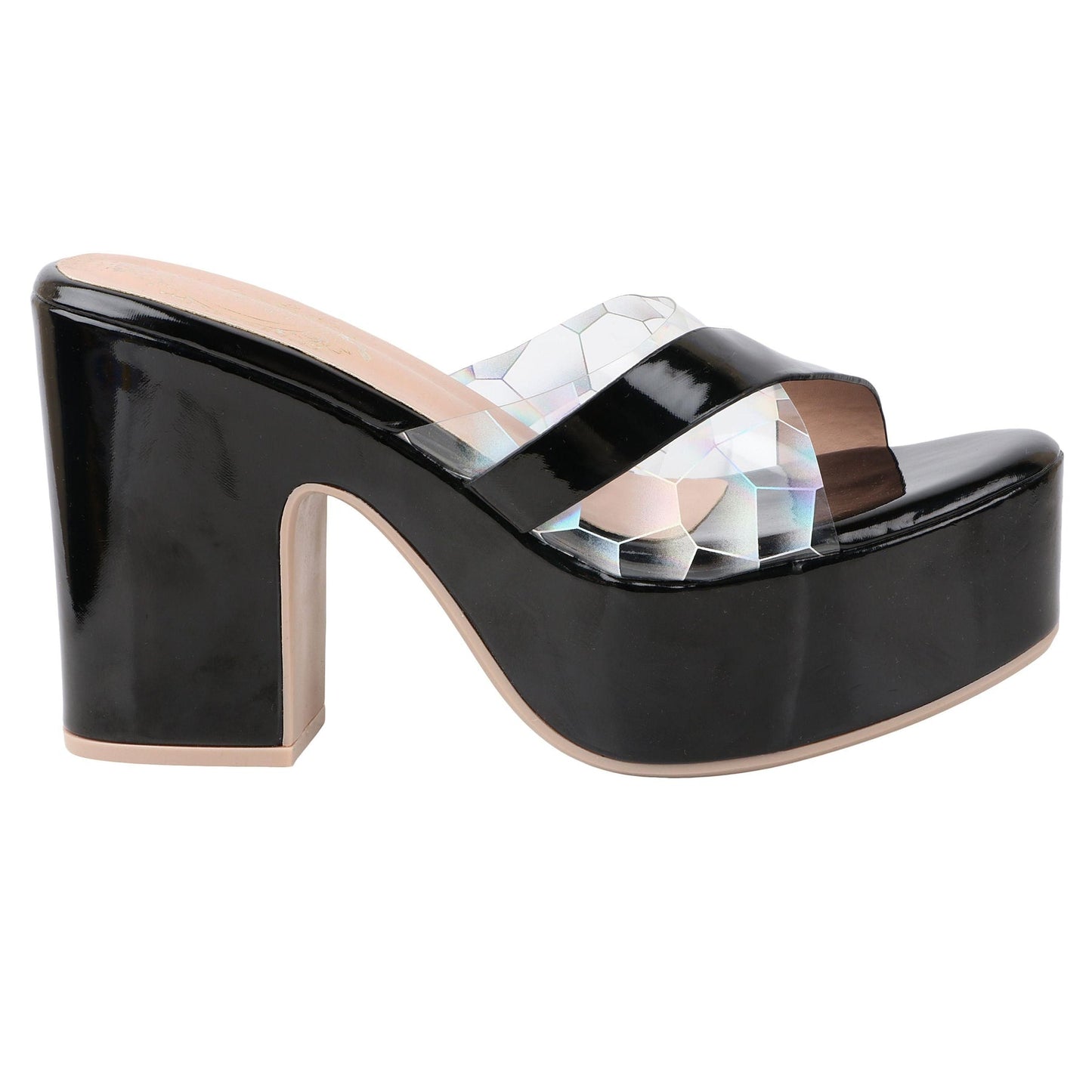 SHOETOPIA WOMEN BLACK HEELS SANDAL