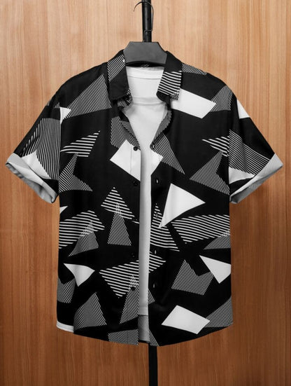 Men's short sleeve beach shirt from Drpshippr's men's collection with a vibrant pattern, suitable for casual summer wear.