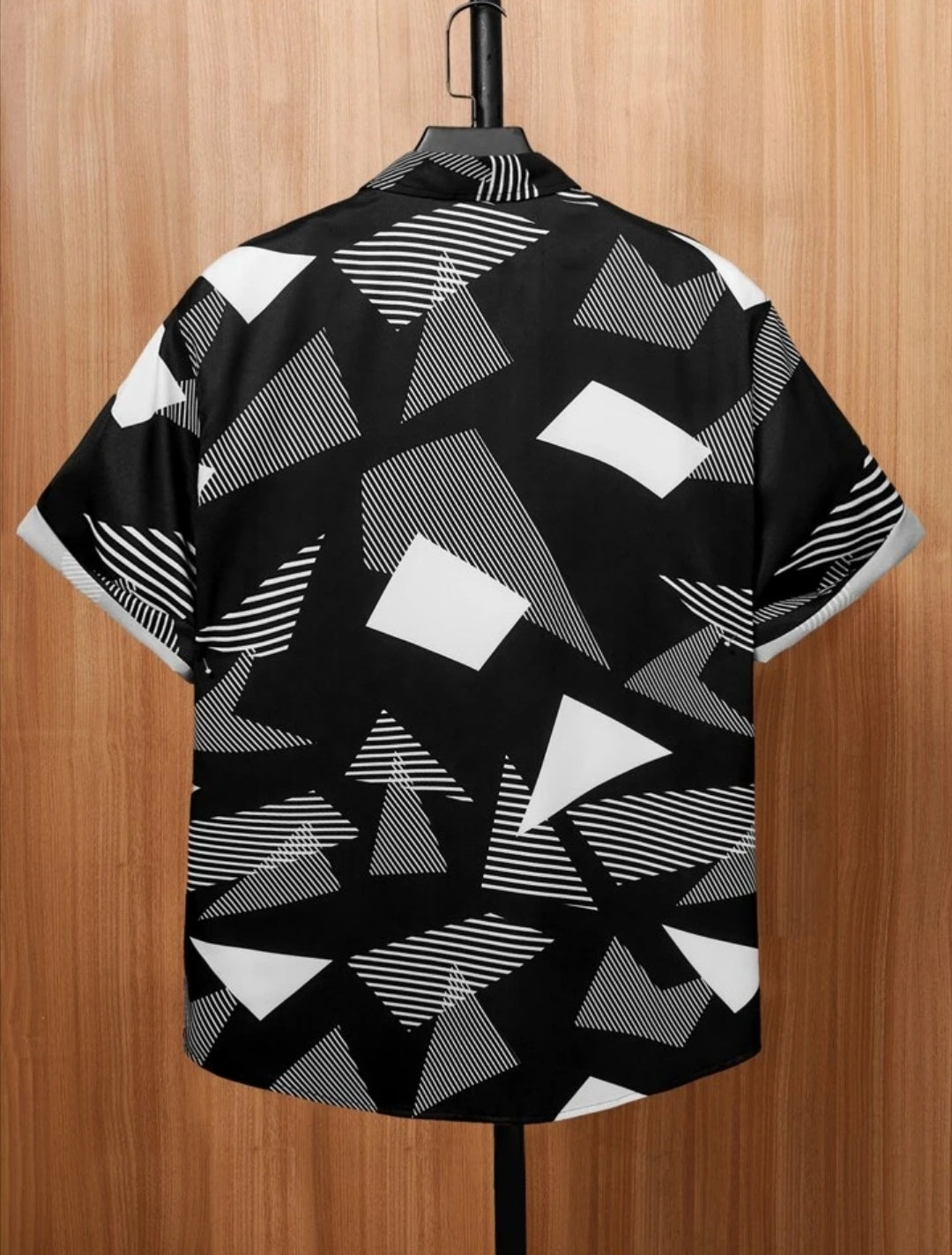 Men's short sleeve beach shirt with tropical pattern from Drpshippr's men's collection, featuring vibrant colors and casual style.