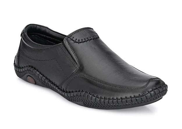 Men's genuine leather formal slip-on shoes from Drpshippr, stylish and comfortable for professional or dress occasions.