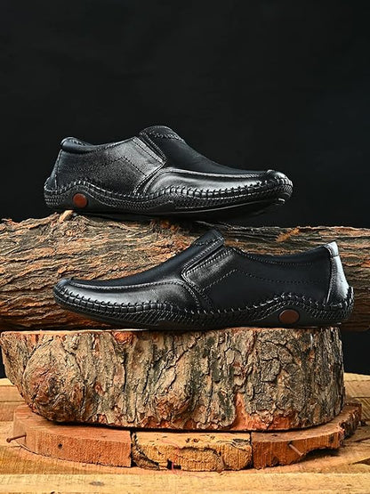 Men's genuine leather formal slip-on shoes from Drpshippr's men's collection, featuring sleek design and polished finish.