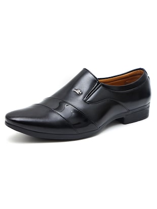 Solid black slip on shoes