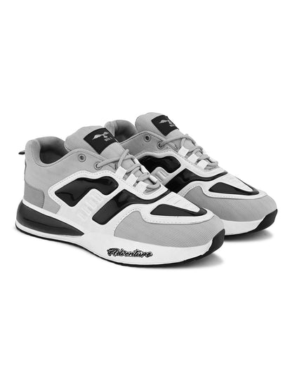 Pair of black and white Drpshippr sports shoes for outdoor activities, featuring breathable mesh and cushioned soles.