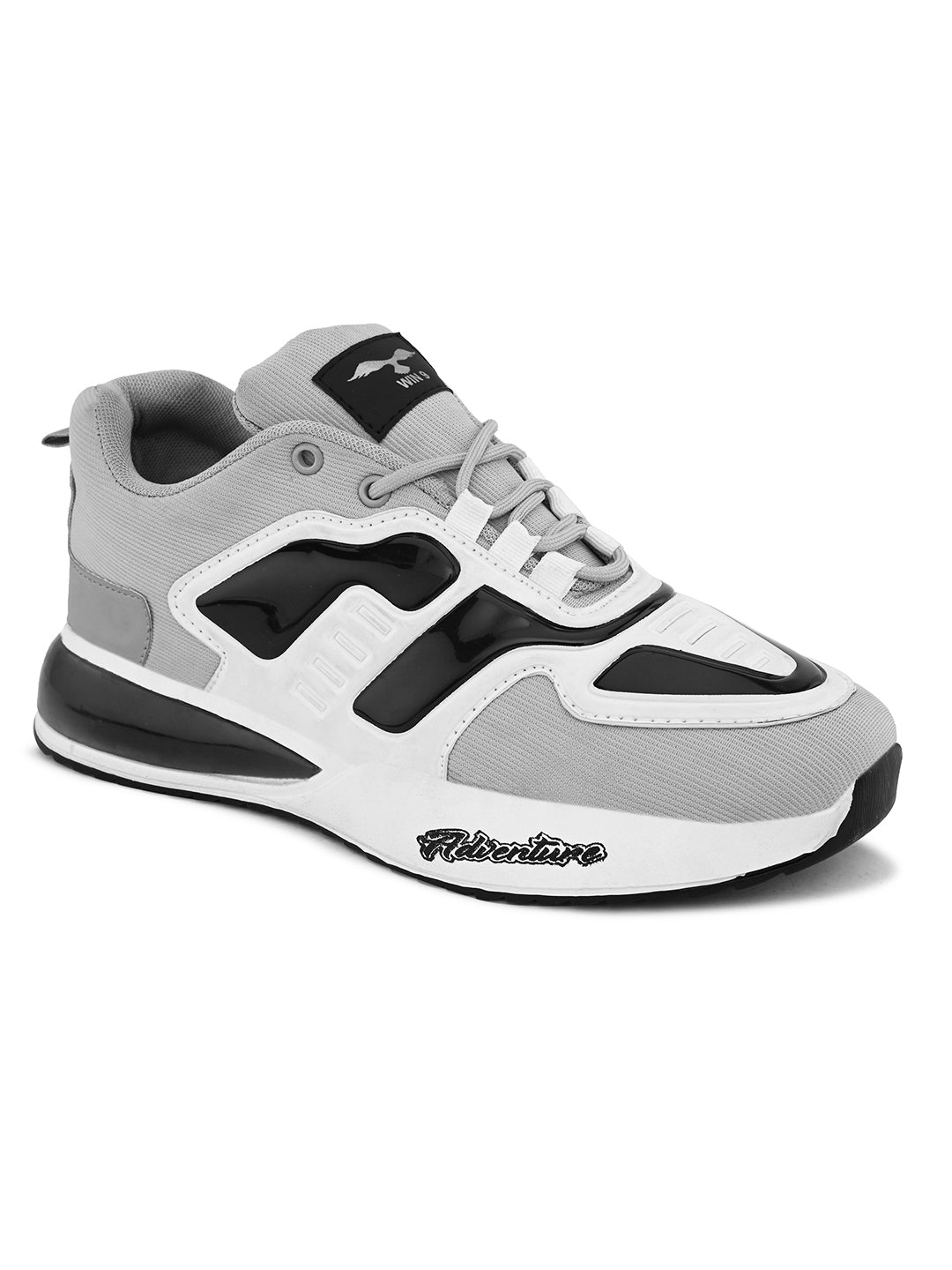 Pair of black and white Drpshippr sports shoes for outdoor activities, featuring breathable mesh and cushioned soles.