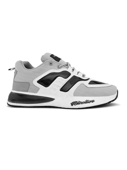 Pair of black and white Drpshippr sports shoes with breathable mesh uppers and cushioned soles for outdoor activities.