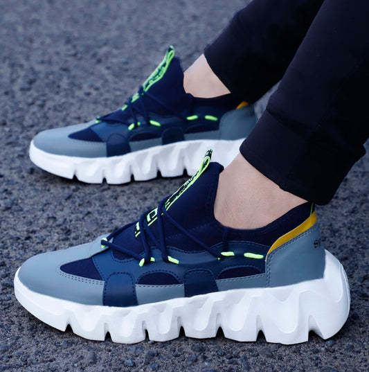Pair of black and white Drpshippr sports shoes for outdoor activities with breathable mesh uppers and cushioned soles.