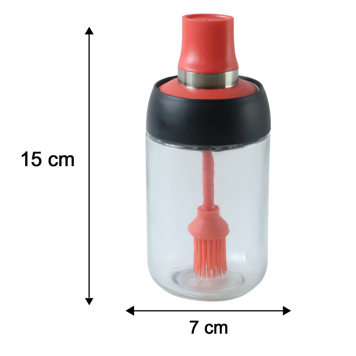 250 Ml Glass Oil Dispenser Bottle With Silicone Brush For Kitchen Cooking (1 Pc)