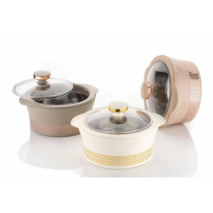 Stainless Steel Casserole with Glass Lid|HotPot Thermosteel Insulated Casserole|Roti Server-2500 ML|