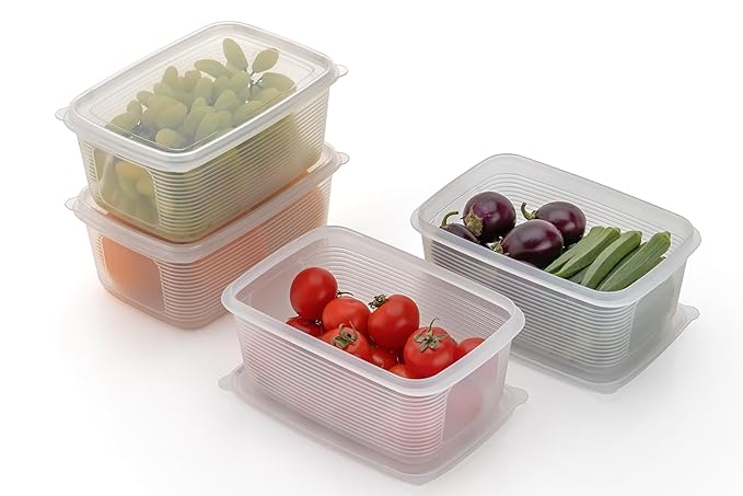 Super Store Plastic Fridge Container - 1800 ml (Pack of 6)