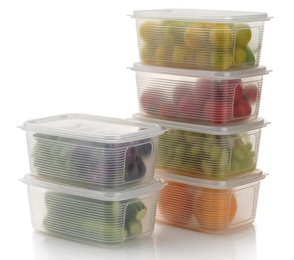 Super Store Plastic Fridge Container - 1800 ml (Pack of 6)