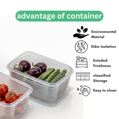 Super Store Plastic Fridge Container - 1800 ml (Pack of 6)