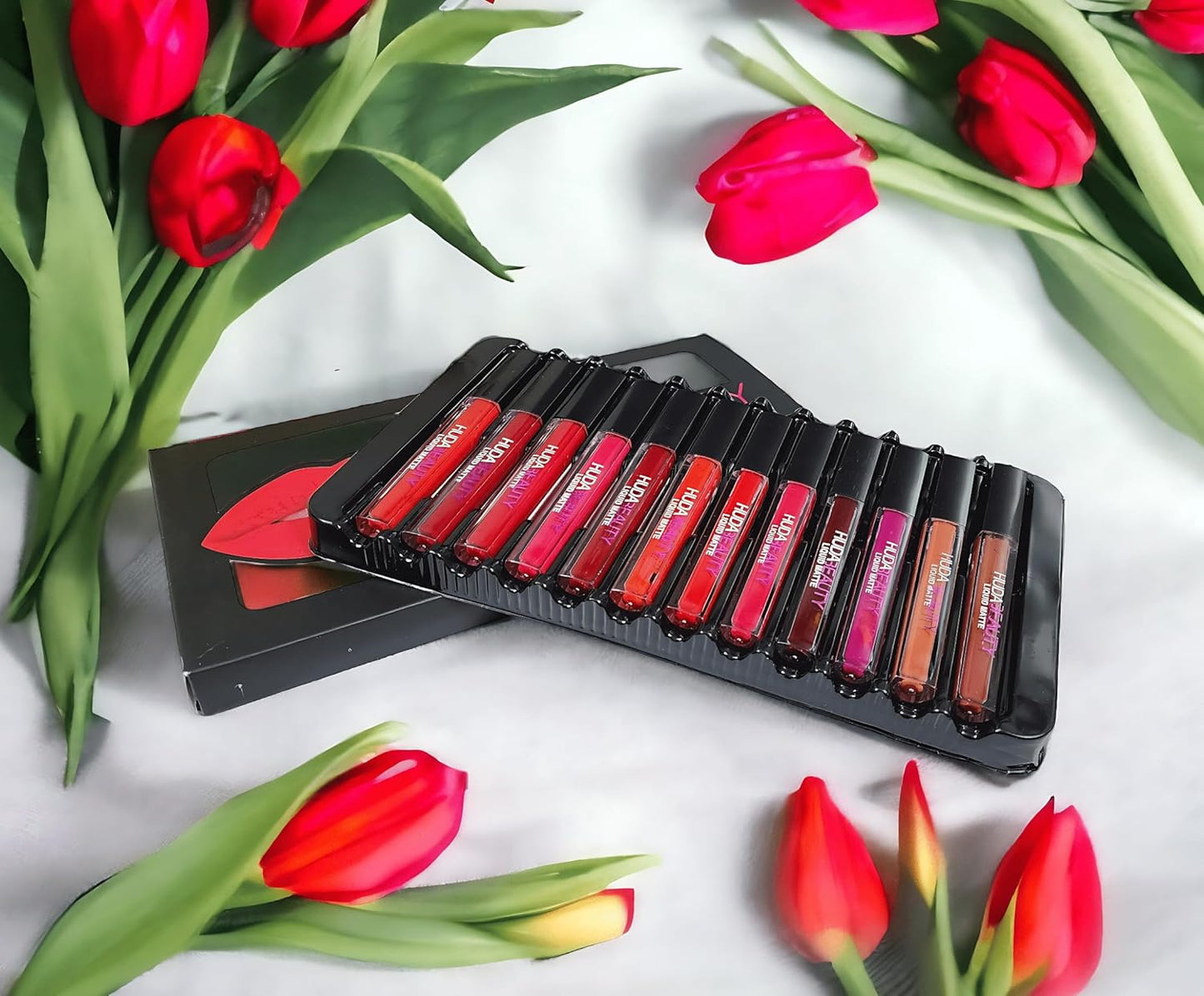 Set of 12 Drpshippr Superstay Unique Color liquid matte nude lipsticks in 5ML tubes, showcasing various natural beauty shades.