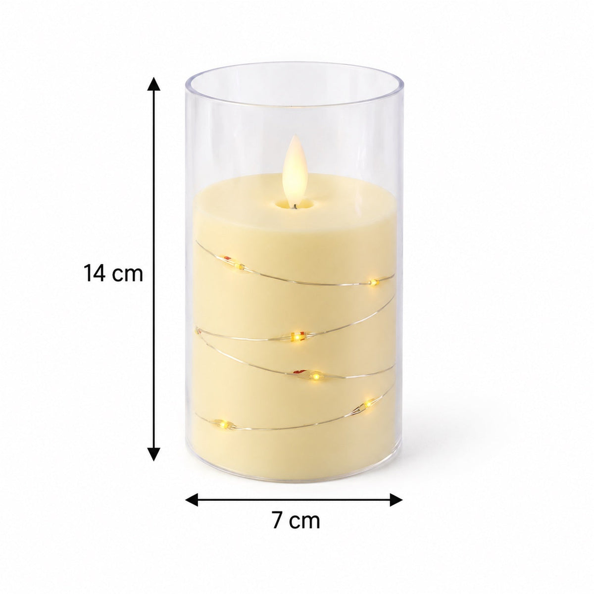 Flameless Led Candle With Remote And Light Wire For Home Table Decor (1 Pc)