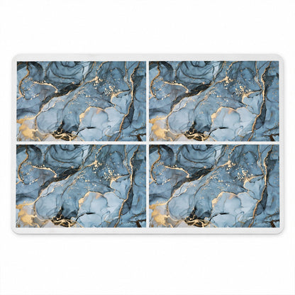 Blue marble print Wukusy absorbent bathroom mat, quick-drying, 59.5x39.5 cm, featuring a stylish marble design.