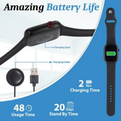 Drpshippr T500 Series 6 Smartwatch displaying a digital watch face with fitness tracking features.