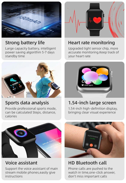 Drpshippr T500 Series 6 Smartwatch showing a digital display with fitness tracking and notifications.