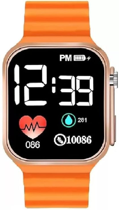 Close-up of Drpshippr Ultra Smart Watch showing digital display and sleek black strap.