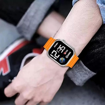 Drpshippr Ultra Smart Watch showing digital display, sleek design, and fitness tracking features on a wrist.