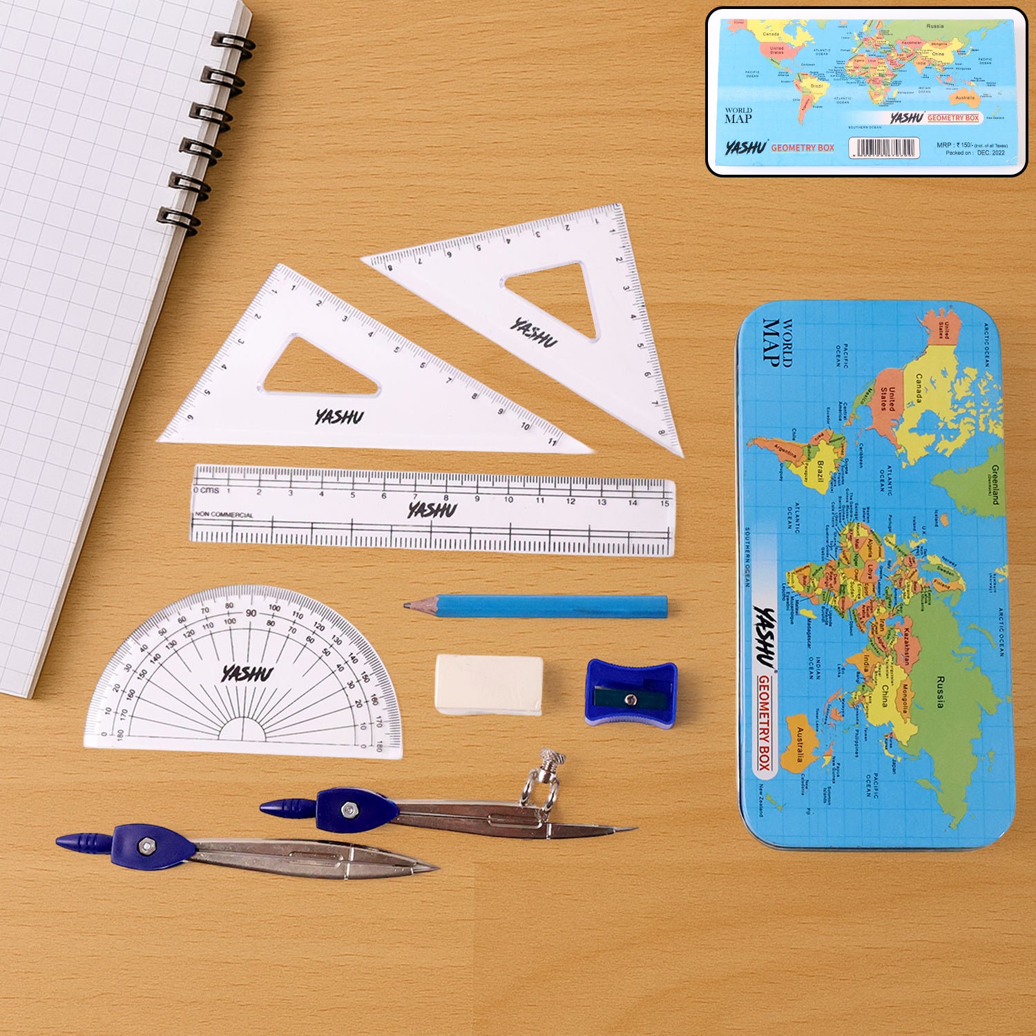 Yashu Complete Geometry Box Set With Compass